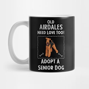 Senior Dog Adoption T-Shirt for Airdale Dog Lovers Mug